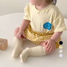 유아용 스마일 통기성 반팔 체크 블루머 상하세트 출산/유아동/유아동패션 반품 최저가 11,170원