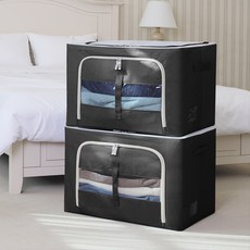 조은리빙 프리미엄 스틸 와이어 옷정리 이불보관 리빙박스 100L, 블랙, 2개 홈인테리어/수납/정리 반품 최저가 19,100원