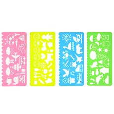 블루마토 모양자4 BC-6009 20cm 4p, 파랑 + 분홍 + 초록 + 주황, 7개 문구/오피스/학용품/수업준비 반품 최저가 4,700원