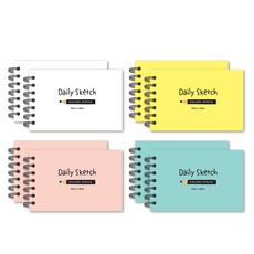 더오픈하우스 데일리 갱지 스케치북 4종 2세트 23-4925, A6, 130매 문구/오피스/미술/화방용품 반품 최저가 5,960원