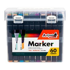 알파 아트메이트 트윈 마카, 1개, 60색 문구/오피스/학용품/수업준비 반품 최저가 12,670원