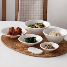 끌리메 심플 혼밥 그릇세트 6p, 크림화이트, 밥그릇 (1P) + 국그릇 (1P) + 반찬그릇 (3P) + 수저받침 (1P), 1세트 주방용품/그릇/홈세트 반품 최저가 7,580원