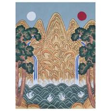 민화 일월오봉도 삽병 그리기 키트, 브라운, 1개 문구/오피스/미술/화방용품 반품 최저가 37,400원