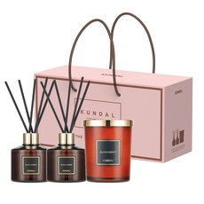 쿤달 시그니처 퍼퓸 디퓨저 200ml x 2p + 캔들 500g 선물세트, 블랙체리 홈인테리어/홈데코/디퓨저 반품 최저가 24,670원