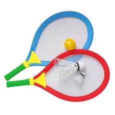 빅민턴 배드민턴 라켓 2개 + 셔틀콕 2개 + 소프트 볼 세트, 레드 + 블루(라켓), 1개 완구/취미/스포츠/야외완구 반품 최저가 9,370원