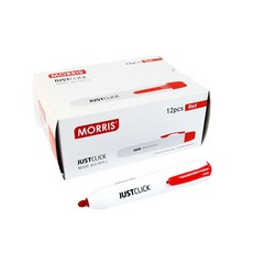 저스트클릭 모리스 화이트보드 마카 L 12p, 적색, 1개 문구/오피스/필기류 반품 최저가 13,690원