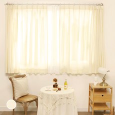 바자르 광목 나비주름 커튼 창문형 + 끈 홈인테리어/싱글하우스 반품 최저가 20,990원