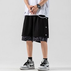 AOULS 아울스 남성용 레이어드 버튼 스포츠 러닝 5부 반바지 #2125 스포츠/레저/남성스포츠의류 반품 최저가 9,290원