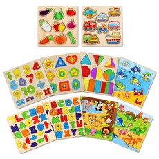 토도리브로 지능개발원목 퍼즐 10종세트, 혼합 색상, 0/0 완구/취미/블록놀이 반품 최저가 49,200원