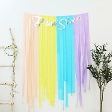 파티스트리머 25m 세트, 라이트옐로우, 피치, 라일락, 스카이블루, 1세트 문구/오피스/파티/이벤트 반품 최저가 2,470원