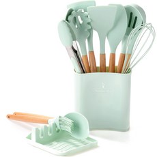 모모숲 우드손잡이 다용도 색감 조리도구 11P 세트, 라이트그린 주방용품/주방조리도구 반품 최저가 23,860원