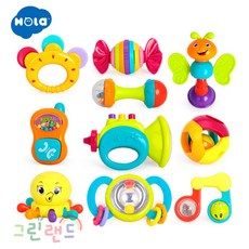 홀라 뉴 락킹래틀 딸랑이 10종 세트, 혼합 색상, 1개 완구_취미/신생아/영아완구 반품 최저가 22,260원