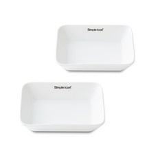 심플아이콘 직사각볼 16 x 12 x 4.2 cm, 화이트, 2개 주방용품/1인가구 주방용품 반품 최저가 7,340원