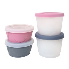 아가프라 야미 이유식보관용기 핑크 120ml + 200ml + 그레이 120ml + 200ml, 혼합 색상, 1세트 주방용품/밀폐저장/도시락 반품 최저가 14,990원