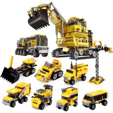 레프리카 미니 블럭 중장비 8종 세트, 옐로우, 1개 완구/취미/블록놀이 반품 최저가 41,160원