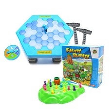 캐스비 보드게임 퍼니버니 + 펭귄트랩 보드게임 세트, 혼합 색상, 1개 완구/취미/보드게임 반품 최저가 16,510원