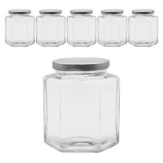 투명 육각 유리병 실버캡, 6개, 500g 주방용품/1인가구 주방용품 반품 최저가 10,940원