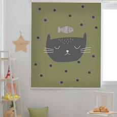 끌래망스 냥이와물고기 암막 블라인드 홈인테리어/커튼/블라인드 반품 최저가 34,900원