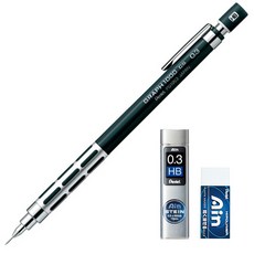 펜텔 그래프 1000 CS 샤프 PG1003CS-A + AIN HB 샤프심 + 지우개, 1세트, 0.3mm 문구/오피스/미술/화방용품 반품 최저가 16,000원