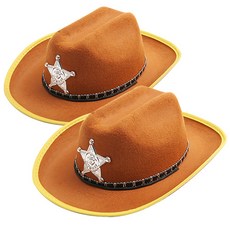 파티해 아동용 보안관 모자, 브라운, 2개 완구/취미/파티/마술도구 반품 최저가 6,310원