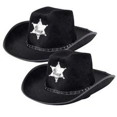 파티해 보안관 모자, 블랙, 2개 문구/오피스/파티/이벤트 반품 최저가 10,190원