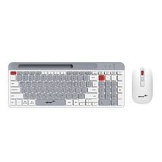 CJ이엔엠 3 in 1 블루투스 무선 키보드 + 마우스 세트, WHITE + GRAY, BW100, 일반형 가전디지털/키보드/마우스 반품 최저가 25,440원