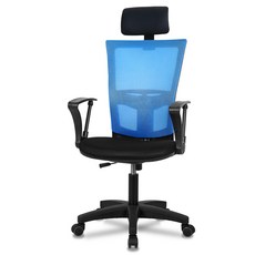 체어클럽 헤더형 블랙바디 메쉬의자 M2, 블루 문구/오피스/사무용품 전문관 반품 최저가 36,430원