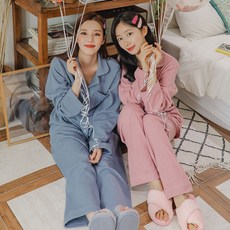 글램공감 여성용 와플 카라 투피스 잠옷 세트 패션의류/잡화/속옷/잠옷 반품 최저가 5,010원