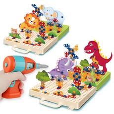 아이플러스 3D 전동드릴 퍼즐 공구놀이 공룡 + 동물 세트, 혼합색상, 1개 완구_취미/역할놀이 반품 최저가 13,520원