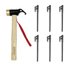 KEEP 캠핑 황동 파운딩 해머 + 고강도 단조팩 30cm 6p 세트, 혼합색상, 1세트 스포츠/레저/캠핑전문관 반품 최저가 34,280원