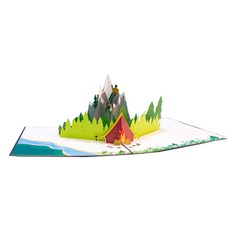 이음드림 3D 산악 캠핑 입체 팝업카드, 블랙, 1개 문구/오피스/카드/엽서/봉투 반품 최저가 4,000원