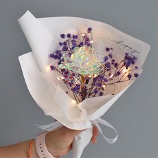 모리앤 홀로그램 한송이 프리저브드 조명 꽃다발, 퍼플 홈인테리어/홈데코/디퓨저 반품 최저가 10,140원