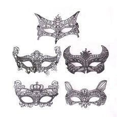 레이스 가면 5종 세트, 왕관, 악마뿔, 토끼, 클레오파트라, 여우, 1세트 문구/오피스/파티/이벤트 반품 최저가 4,500원