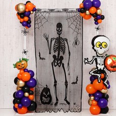 JOYPARTY 할로윈 장식커튼 스켈레톤 가로 1m x 높이 2m, 블랙, 1개 문구/오피스/파티/이벤트 반품 최저가 5,080원