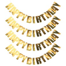 리빙다 해피벌스데이 가랜드, 골드, 4개 문구/오피스/파티/이벤트 반품 최저가 6,360원