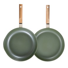 로이첸 IH 늘어붙지 않는 건강한 세라믹팬 2종 세트, 그린(내장) + 아이보리(외장), 프라이팬 28cm + 볶음팬 28cm, 2개 주방용품/냄비/프라이팬 반품 최저가 16,270원