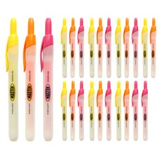 핑크풋 1000 마스터 노크 형광펜 3종 x 8p 세트, 옐로우, 핑크, 오렌지, 1세트 문구/오피스/학용품/수업준비 반품 최저가 11,360원