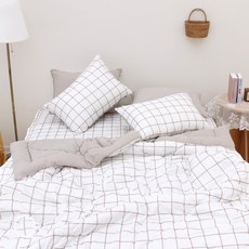 슈에뜨룸 체크 피치스킨 침구세트 홈인테리어/침구 반품 최저가 55,330원