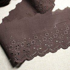 레이스여왕 들꽃다발 단면 자수 면레이스 360cm, 브라운, 1개 홈인테리어/수예/수선 반품 최저가 14,460원