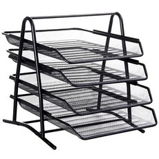 뷰넷 철제 메쉬 서류정리함 삼각스탠드, 블랙, 4단 문구/오피스/사무용품 전문관 반품 최저가 7,390원