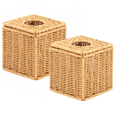 하우스레시피 PP 라탄 정사각 티슈케이스, 베이지, 2개 생활용품/수납/정리 반품 최저가 17,600원