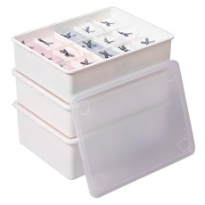 이즈리빙 칸칸칸 속옷 정리함 세트 1칸 + 10칸 + 15칸, 아이보리 + 반투명뚜껑, 1세트 생활용품/바구니/칸막이 반품 최저가 14,460원