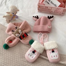 아동용 루돌프 장갑 + 모자 + 목도리 세트 출산/유아동/유아동패션 반품 최저가 5,640원