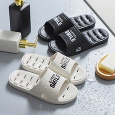 숄뱅 심플 스마일 레터링 욕실화 2종 세트, 아이보리 + 블랙, 1개 생활용품/욕실용품 반품 최저가 8,910원