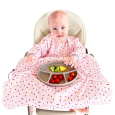 아이주 식탁일체형 이유식 턱받이 긴팔오픈형, 핑크, 1개, 1매 출산/유아동/출산준비물/선물 반품 최저가 18,740원
