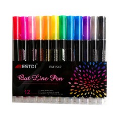 아웃라인 마커펜 전문가용 12색 RM1547, 혼합색상, 12개 문구/오피스/미술/화방용품 반품 최저가 3,600원