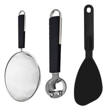 제니얼 프리미엄 스완블랙 조리도구 3종 세트 J타입, 블랙 + 실버 주방용품/주방조리도구 반품 최저가 13,420원