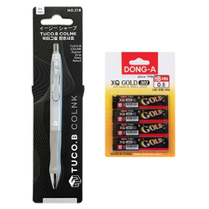 투코비 COLNK 닥터그립 편한 샤프 그레이 + 동아연필 골드 샤프심 0.5 HB 4p 세트, 1세트, 0.5mm 문구/오피스/학용품/수업준비 반품 최저가 5,300원