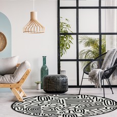 그래픽 선데이 패턴 원형 러그 홈인테리어/카페트/쿠션 반품 최저가 6,410원