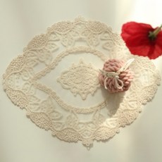 새벽노을 마들렌 프렌치 레이스 협탁 콘솔 식탁 매트, 베이지, S(26 x 22cm), 1개 주방용품/주방잡화 반품 최저가 3,870원